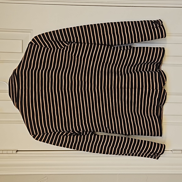 EUC J.Crew Maritime Striped Knit Blazer in Black and Tan, sz Small - Picture 5 of 8